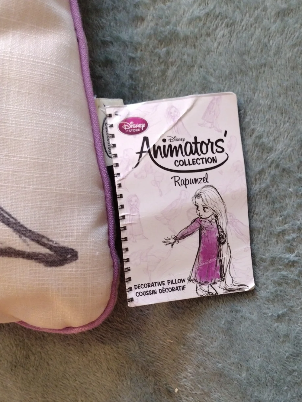 Disney Rapunzel Sketch Pillow - Purple & White